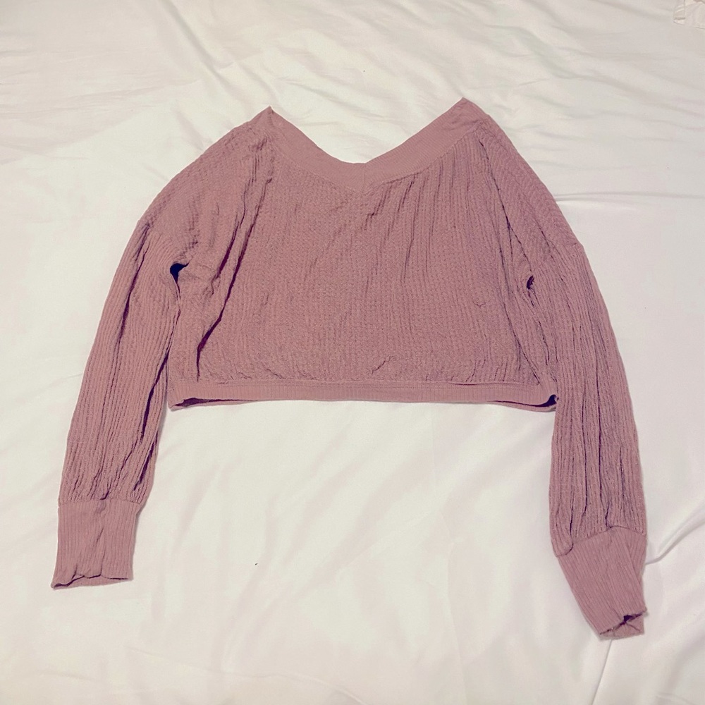 Pink Lily cropped sweater.